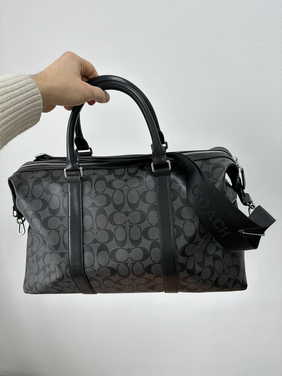 Coach Voyager Duffle Bag In Charcoal - 8