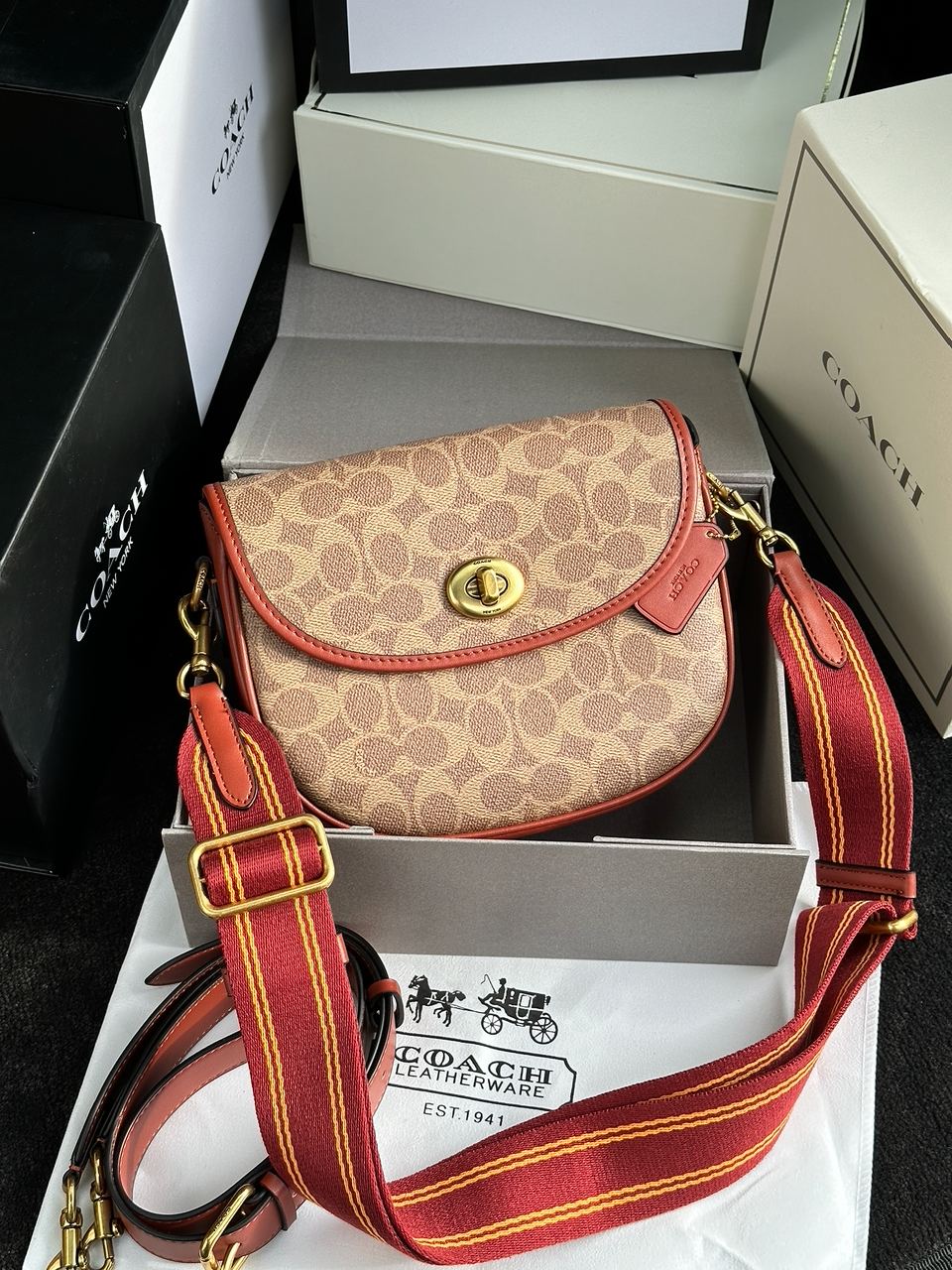 Coach Willow Medium Signature Canvas Saddle Bag - 2