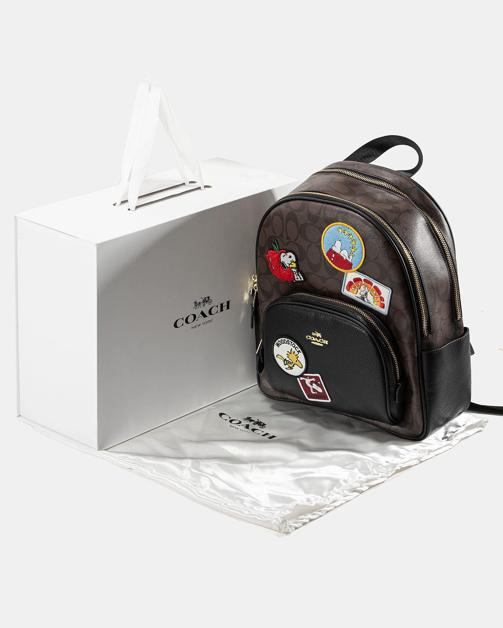 Coach X Peanuts Court Backpack In Signature Canvas With Patches - 2