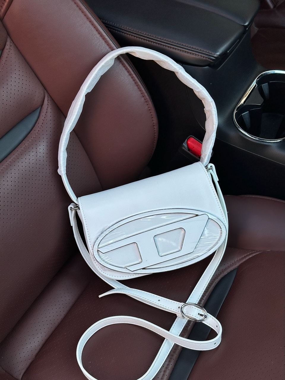 DIESEL 1DR Iconic Shoulder Bag White - 4