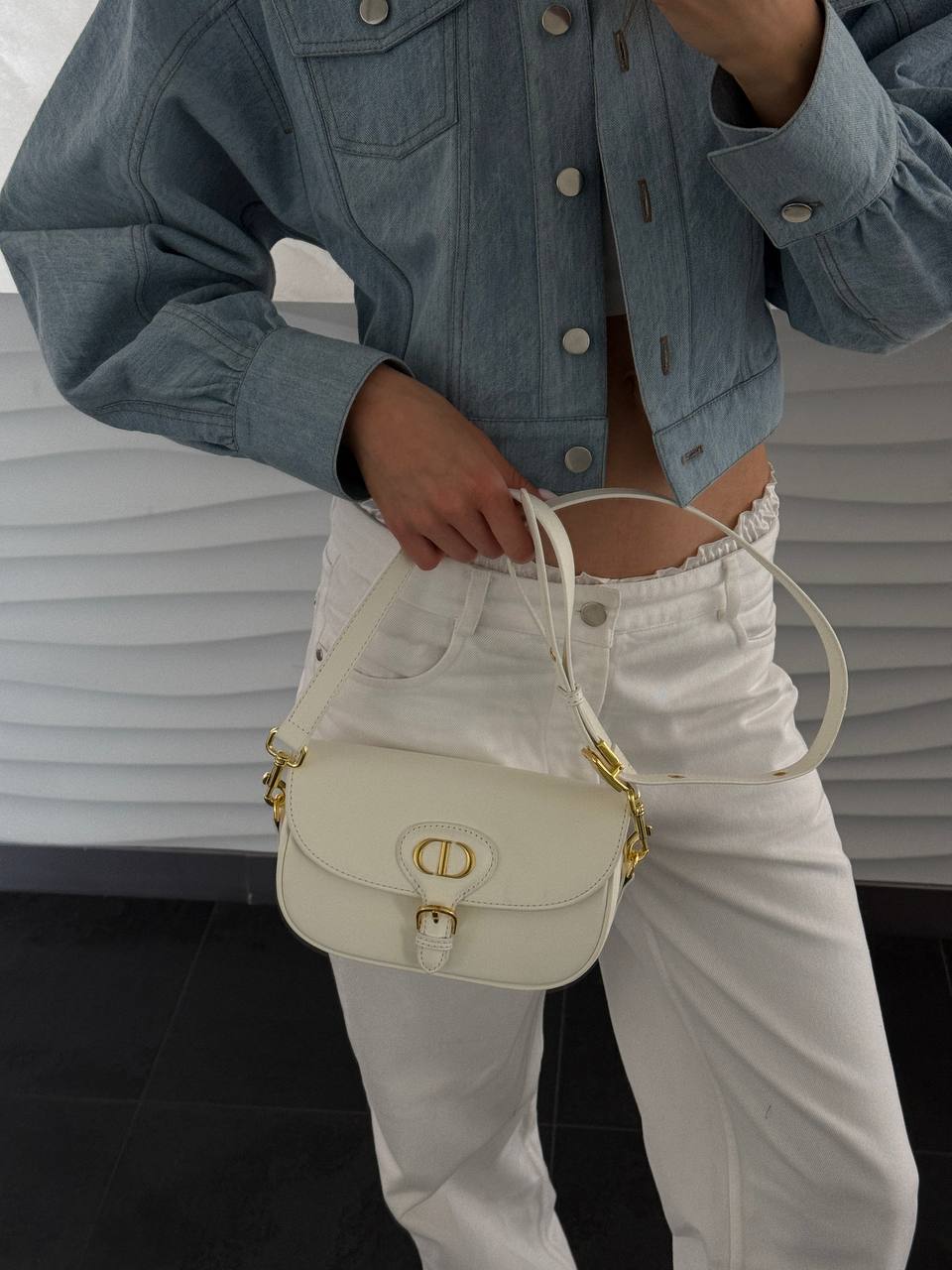 Dior Bobby East-West Mini Bag in White Calfskin - 4