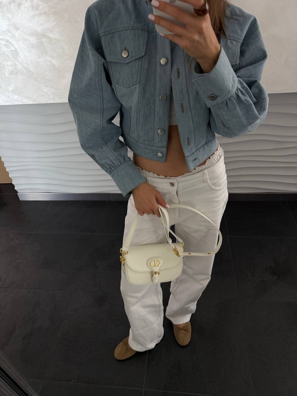 Dior Bobby East-West Mini Bag in White Calfskin - 7