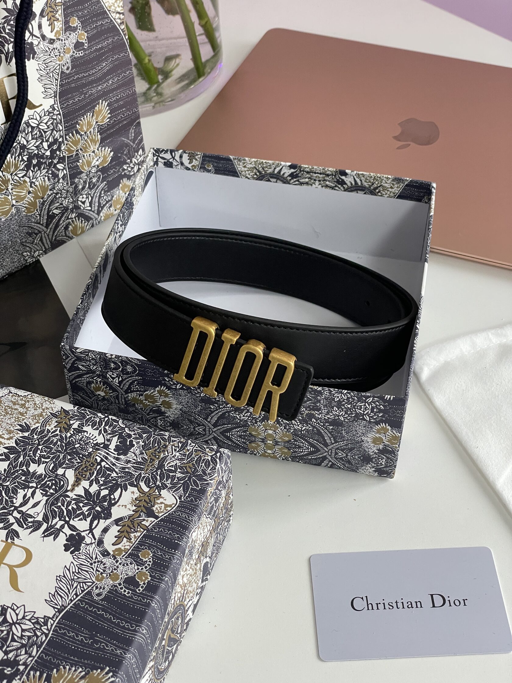 Dior D-Fence Belt Black Smooth Calfskin - 4