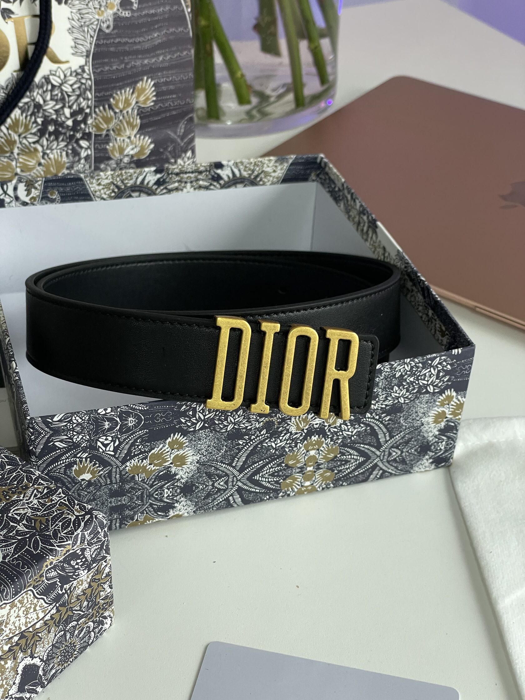 Dior D-Fence Belt Black Smooth Calfskin - 6