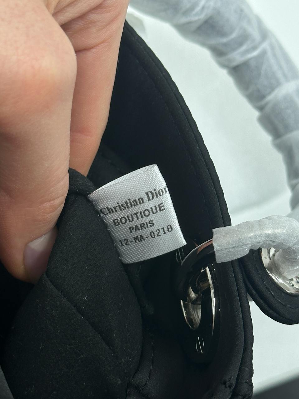 Dior Mini Lady Dior Bag Black Strass Cannage Satin - 15