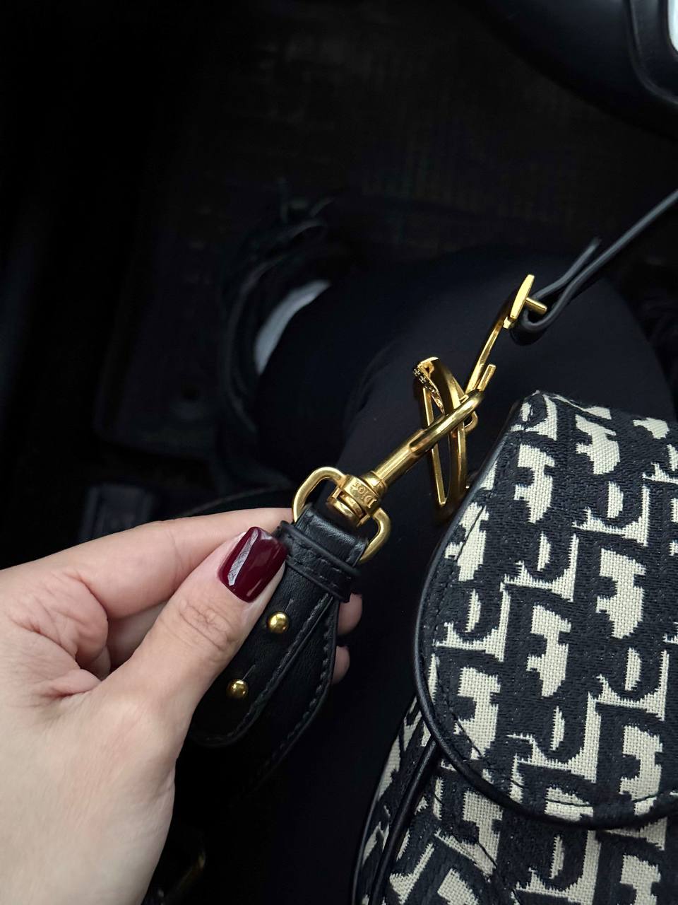 Dior Saddle Bag with Strap Black Dior Oblique Jacquard - 11