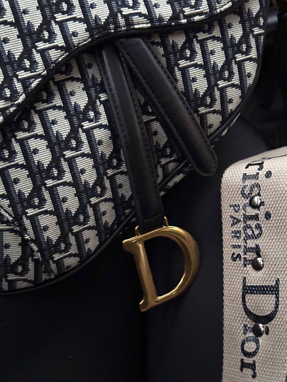 Dior Saddle Bag with Strap Black Dior Oblique Jacquard - 5