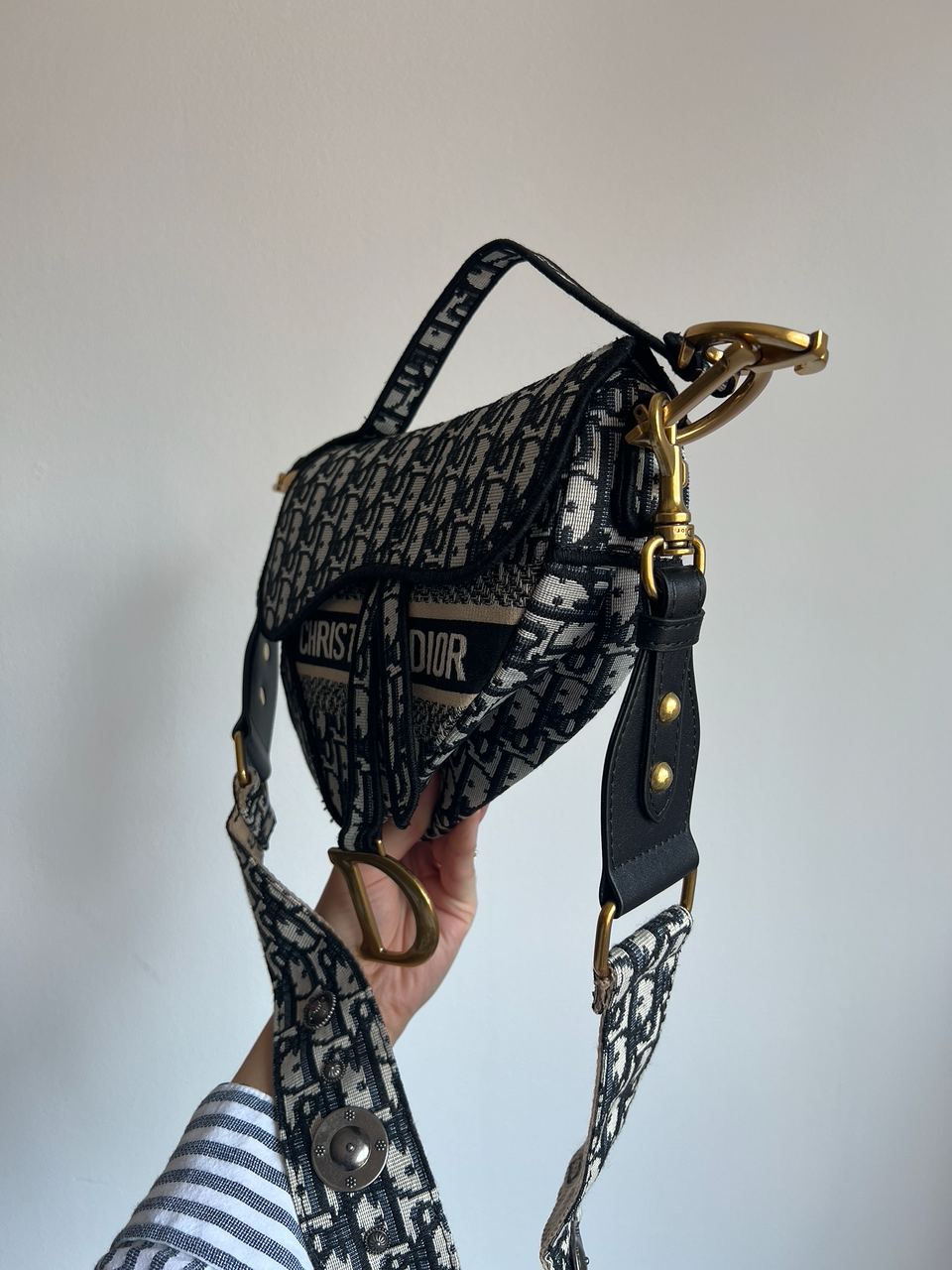 Dior Saddle Bag with Strap Blue Dior Oblique Jacquard - 5