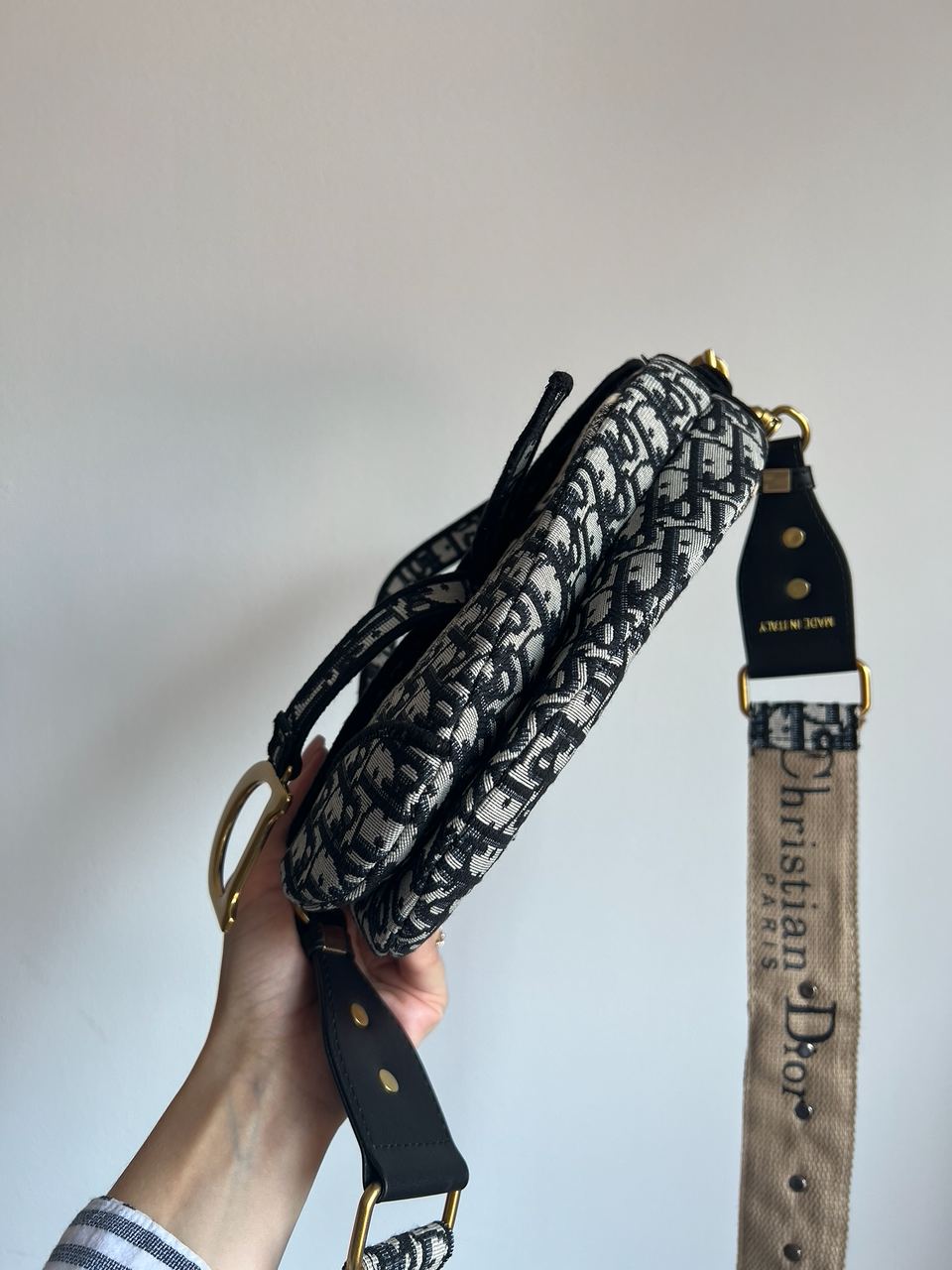 Dior Saddle Bag with Strap Blue Dior Oblique Jacquard - 7