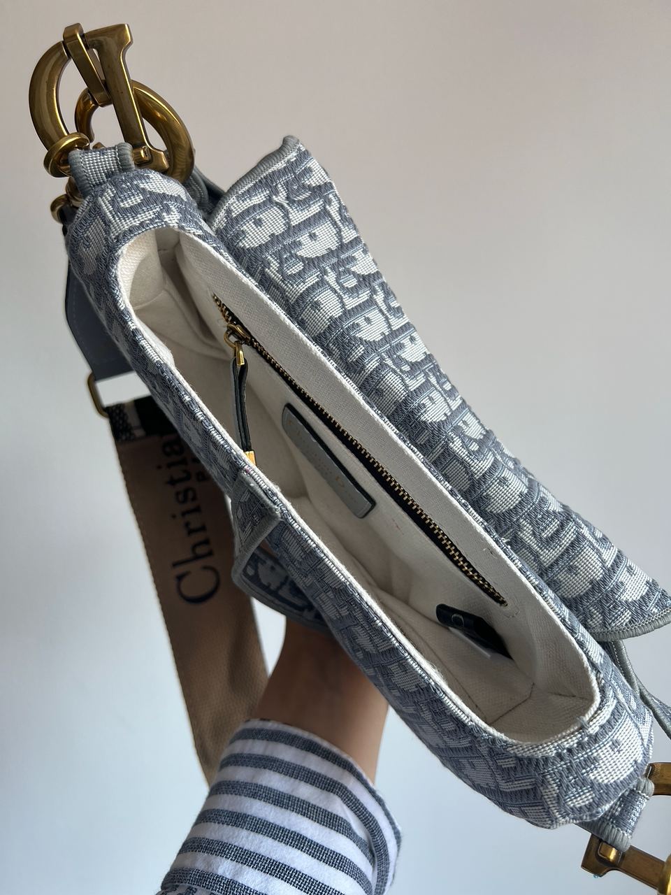 Dior Saddle Bag with Strap Grey Dior Oblique Jacquard - 10