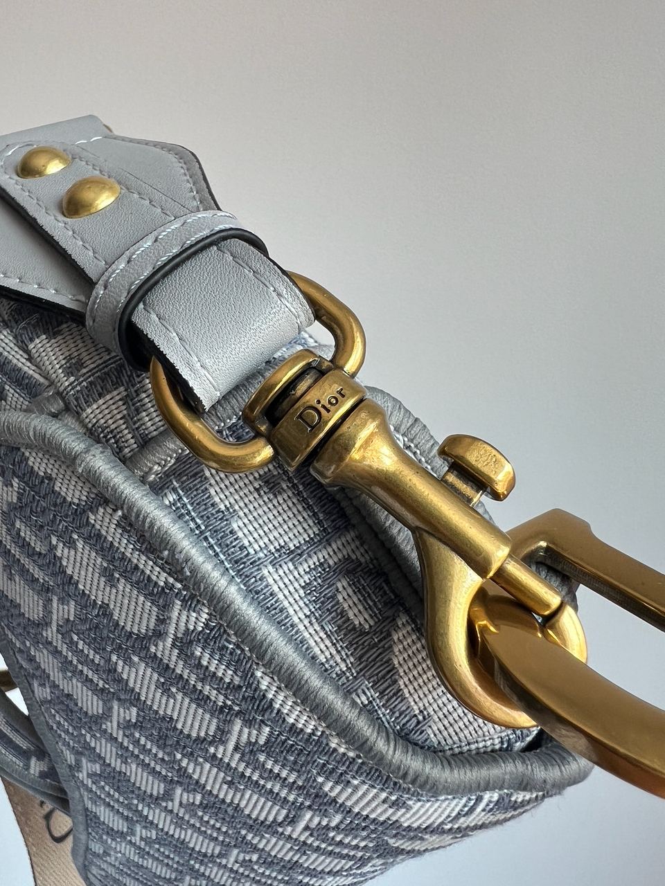 Dior Saddle Bag with Strap Grey Dior Oblique Jacquard - 5