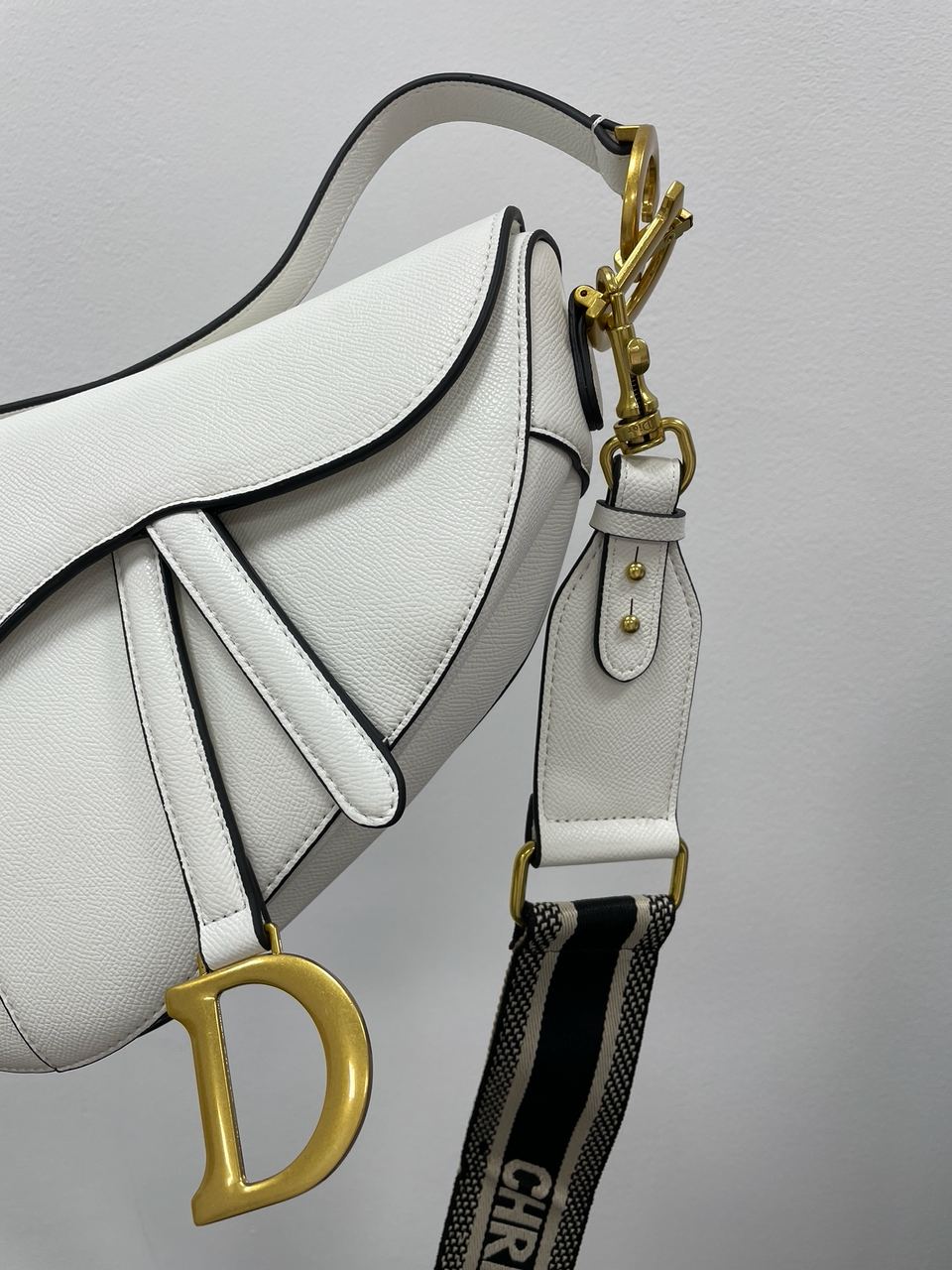 Dior Saddle Bag with Strap Latte Grained Calfskin - 9