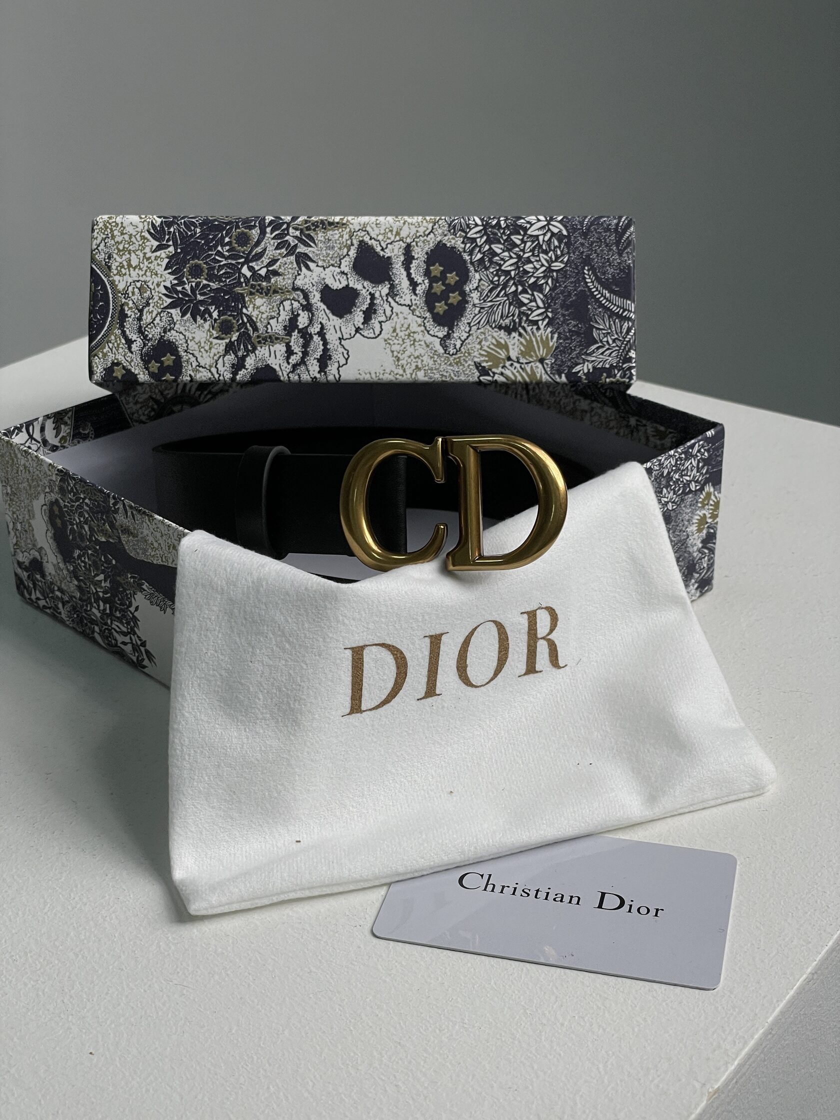 Dior Saddle Belt Black Ultrasmooth Calfskin Gold - 4
