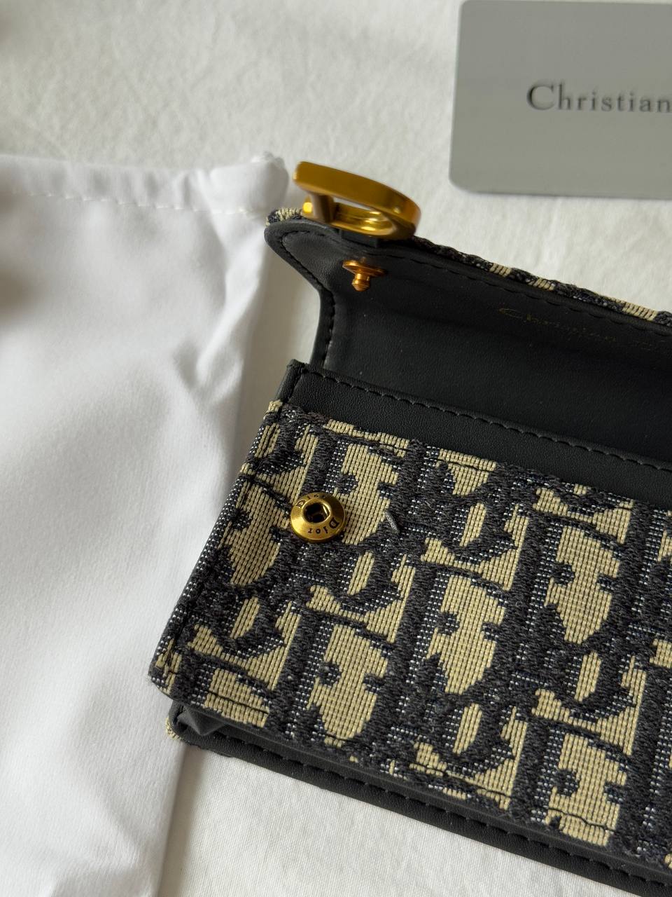 Dior Saddle Jasmine Gusset Card Holder Blue Dior Oblique Jacquard - 8