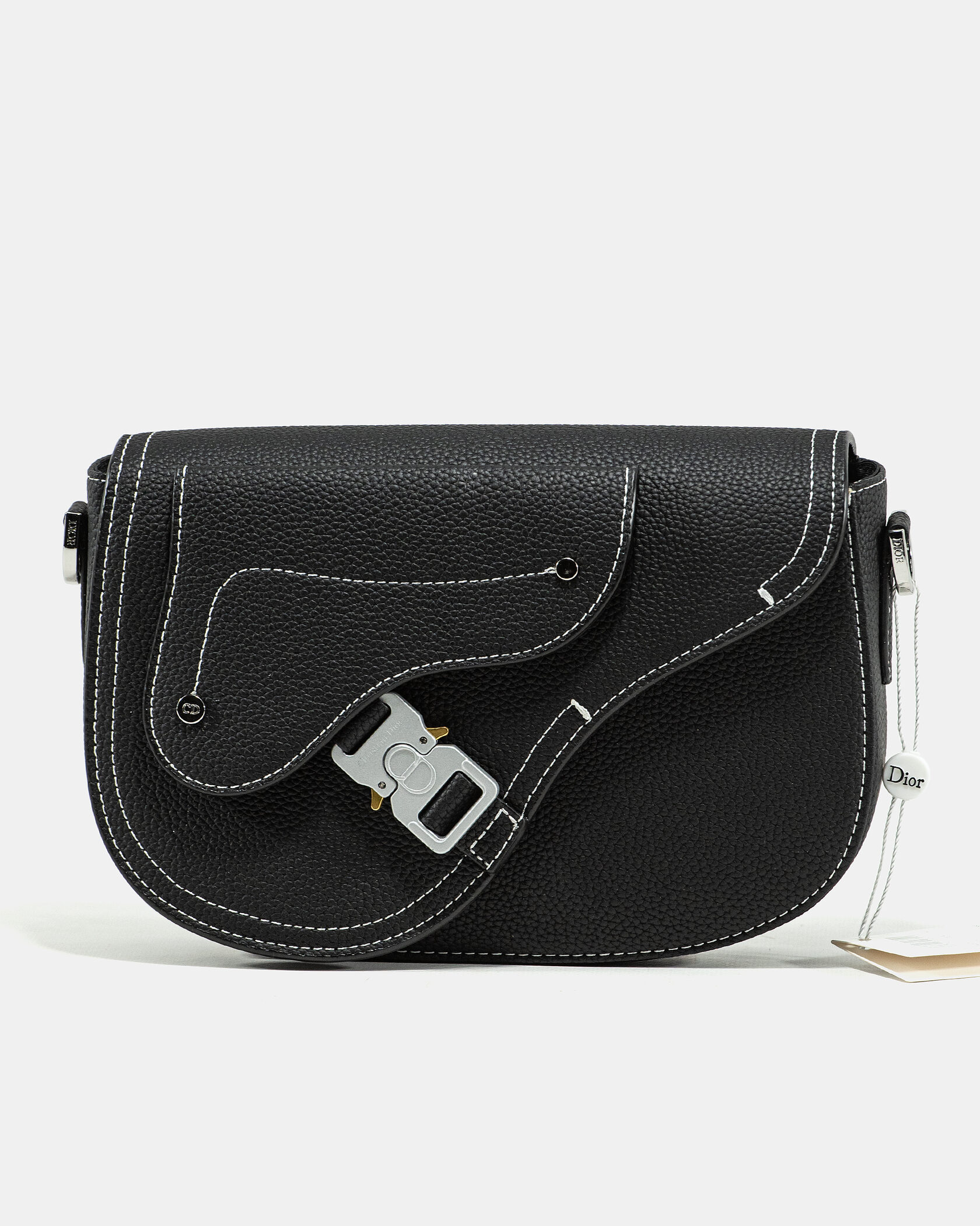Dior Saddle Messenger Bag in Black Grained Calfskin