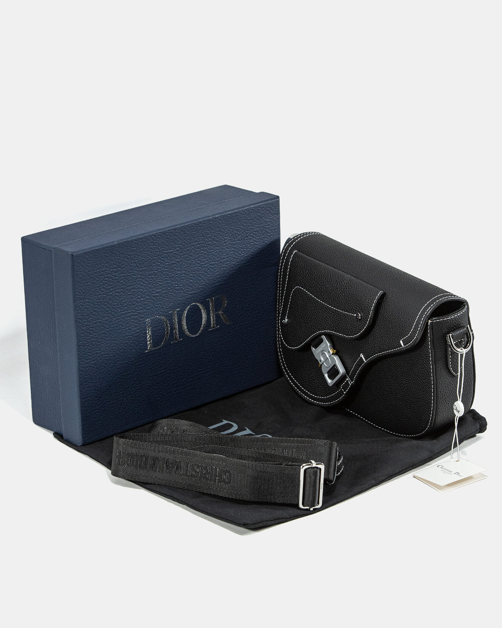 Dior Saddle Messenger Bag in Black Grained Calfskin - 2