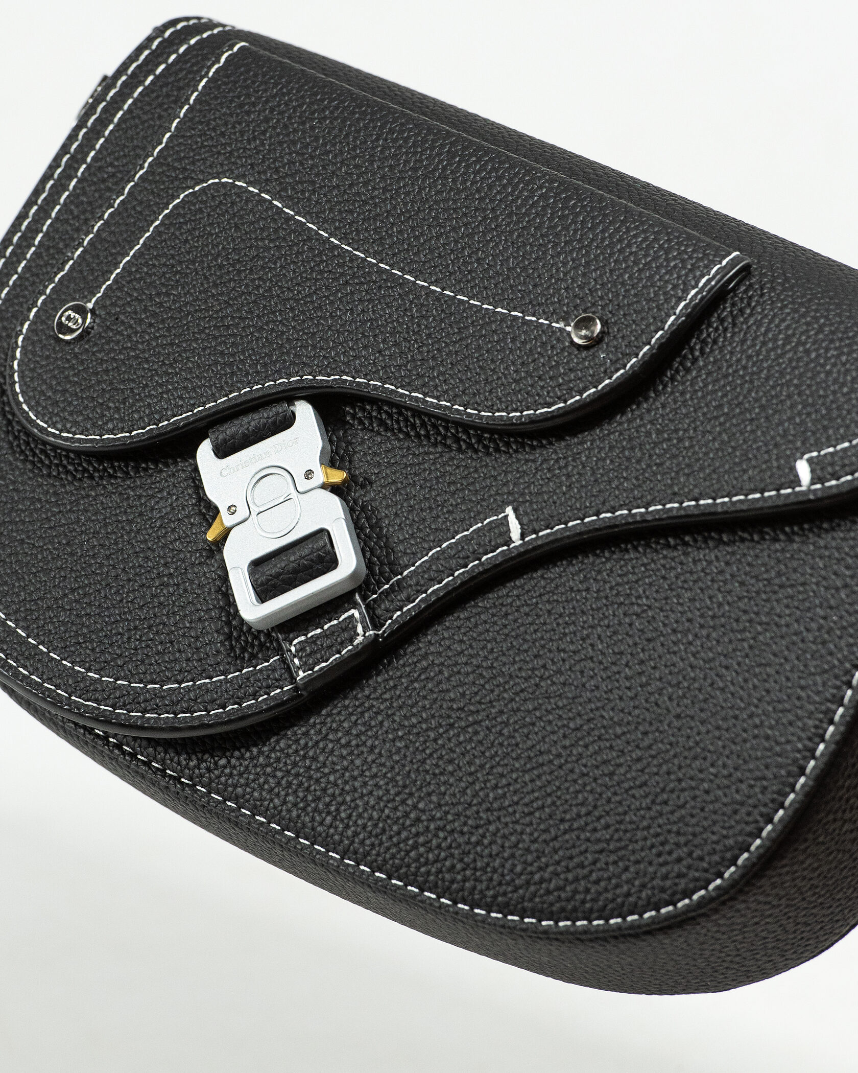 Dior Saddle Messenger Bag in Black Grained Calfskin - 5