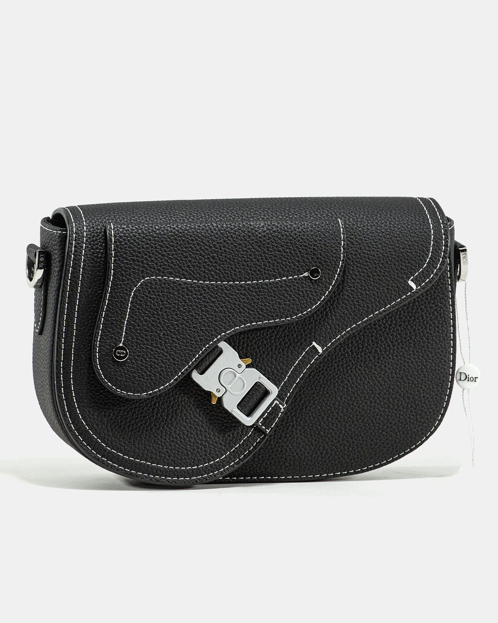 Dior Saddle Messenger Bag in Black Grained Calfskin - 7