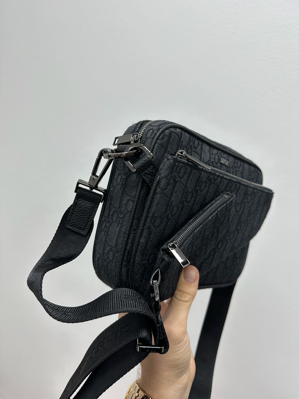 Dior Saddle Triple Pouch Black Oblique Jacquard - 6