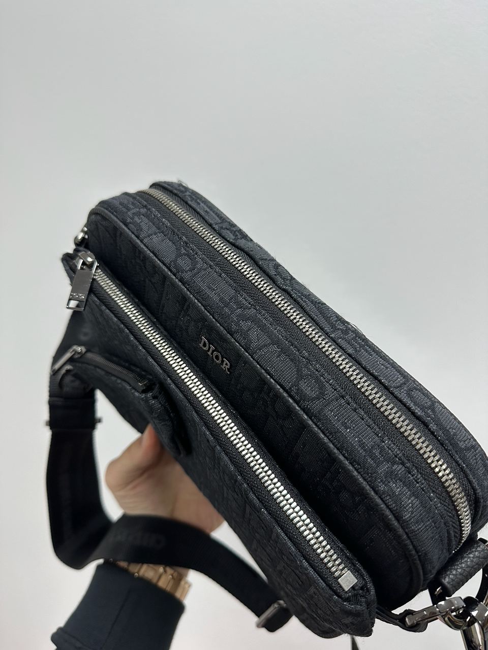 Dior Saddle Triple Pouch Black Oblique Jacquard - 9
