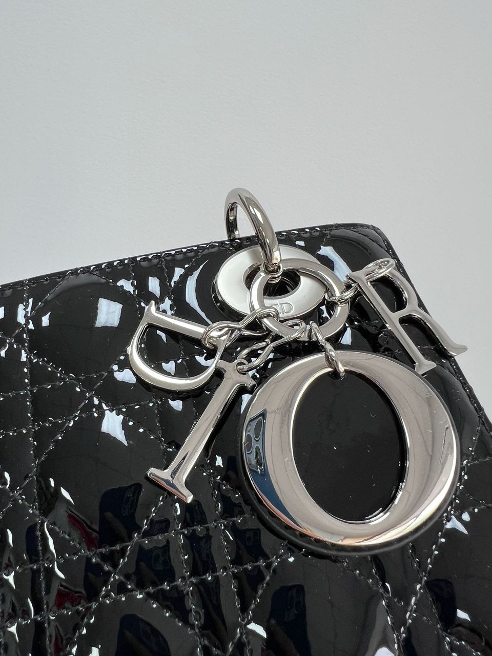 Dior Small Lady My ABCDior Bag Black Patent Cannage Calfskin - 3