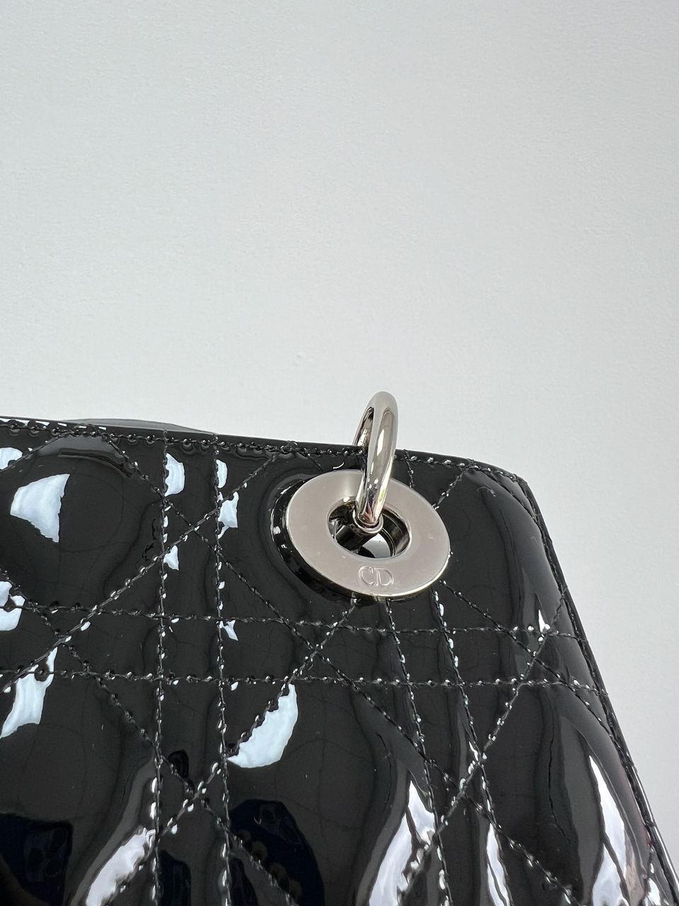 Dior Small Lady My ABCDior Bag Black Patent Cannage Calfskin - 7