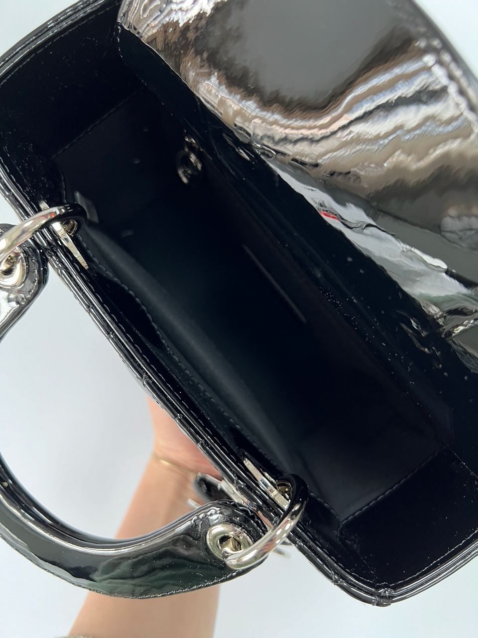 Dior Small Lady My ABCDior Bag Black Patent Cannage Calfskin - 8