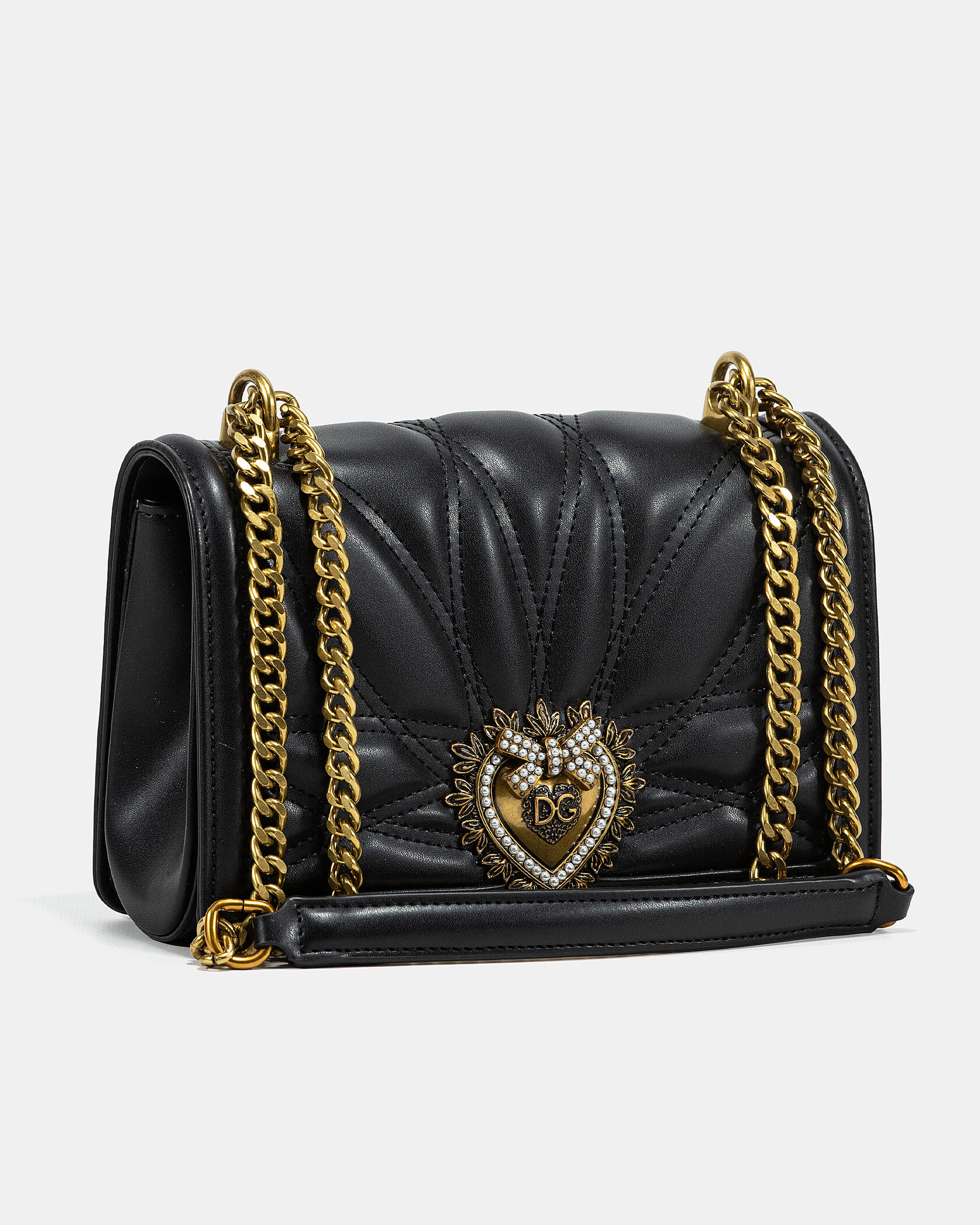 Dolce&amp;Gabbana Medium Devotion Bag in Quilted Nappa Leather Black - 5