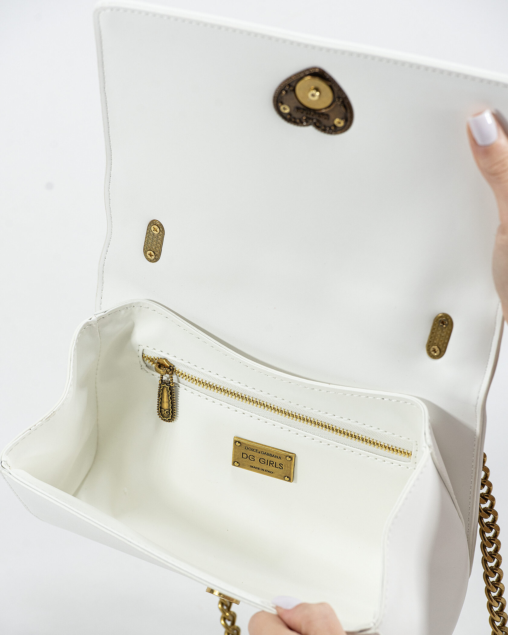 Dolce&amp;Gabbana Medium Devotion Bag in Quilted Nappa Leather White - 14