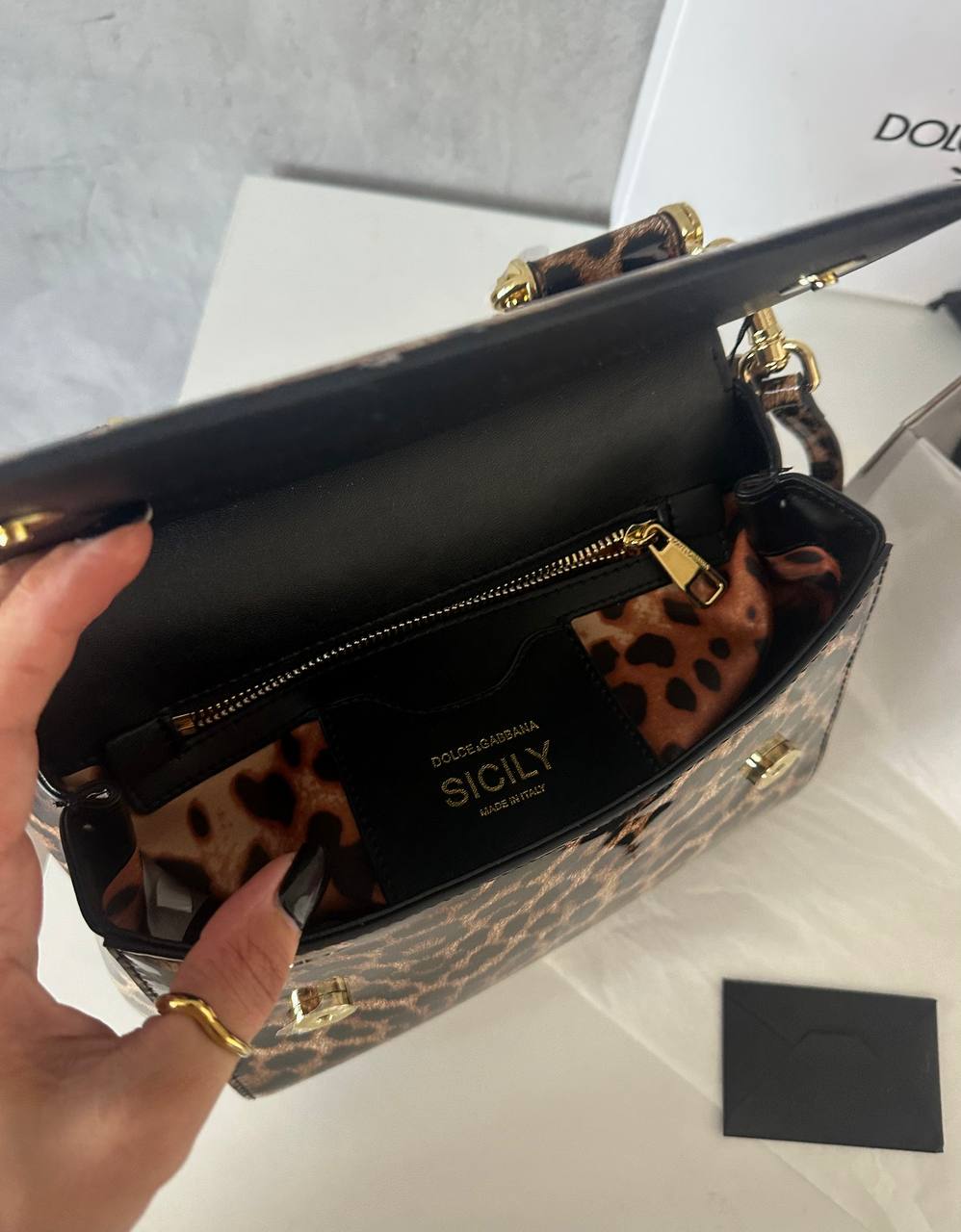 Dolce&amp;Gabbana Sicily Medium Elongated Leopard - 4