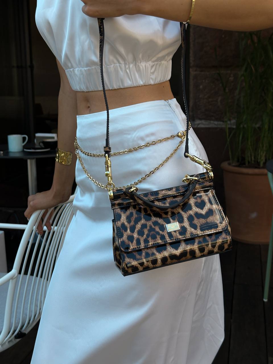 Dolce &amp; Gabbana Sicily Micro Leopard Print Patent Leather Bag - 7