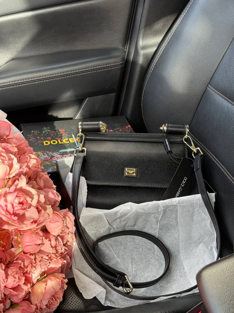 Dolce &amp; Gabbana Sicily Mini Textured-Leather Shoulder Bag in Light Black - 2