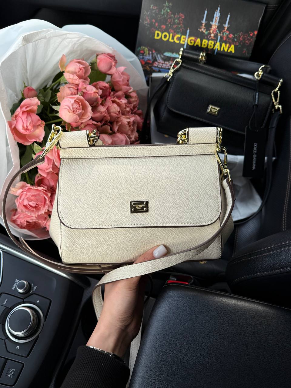 Dolce &amp; Gabbana Sicily Mini Textured-Leather Shoulder Bag in White - 3