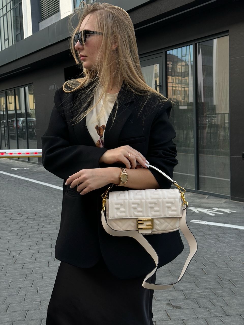 Fendi Baguette Cream Leather Bag - 7