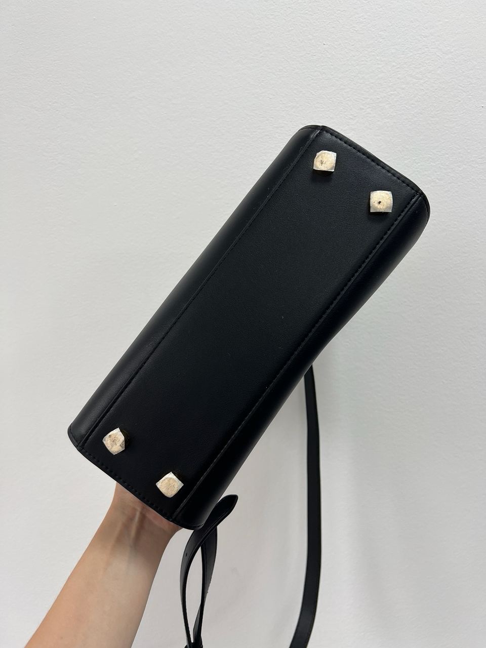 Fendi Black Leather Large Iconic Essentially Peekaboo Top Handle Bag - 9