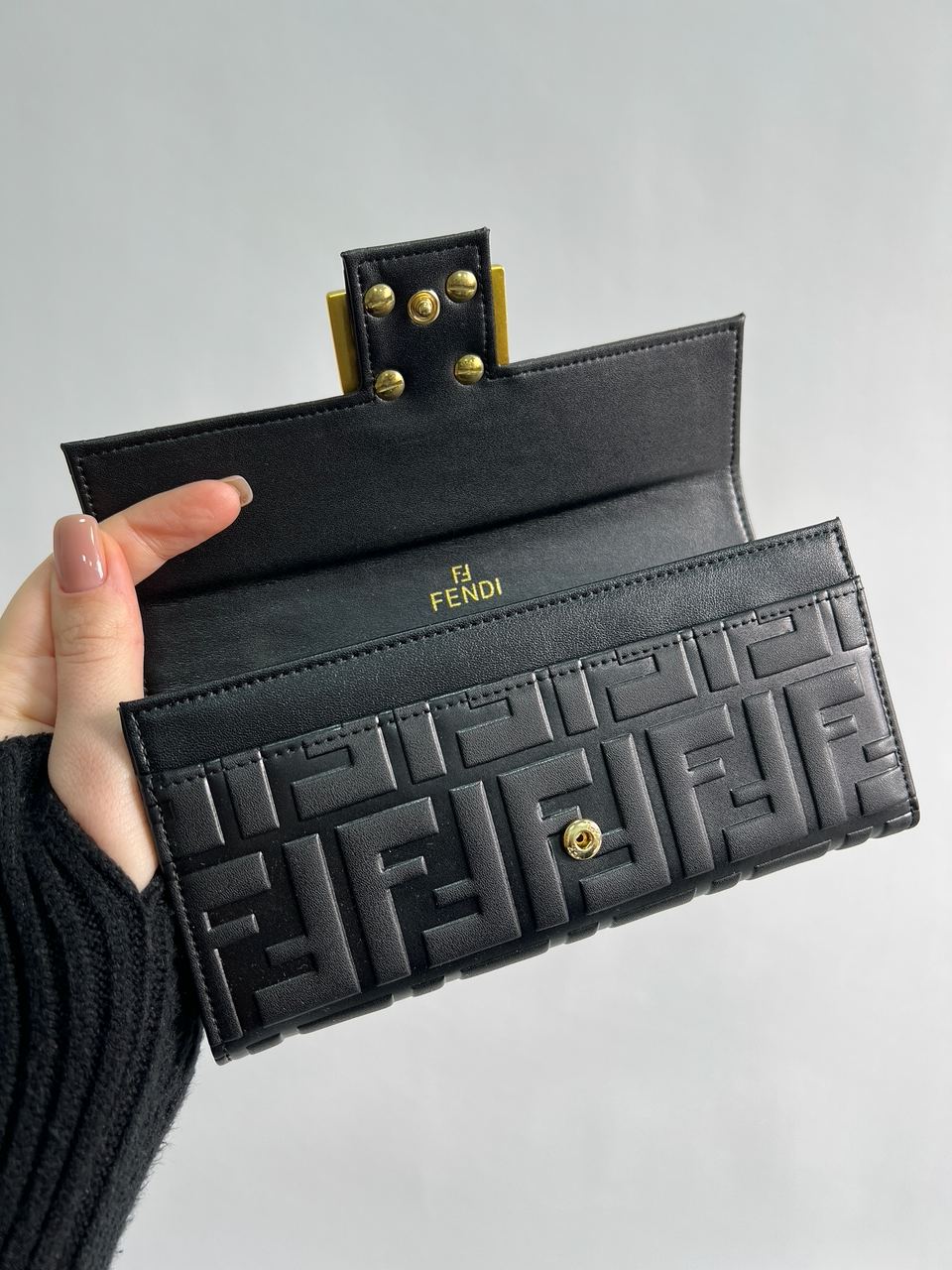 Fendi Black Leather Wallet - 8