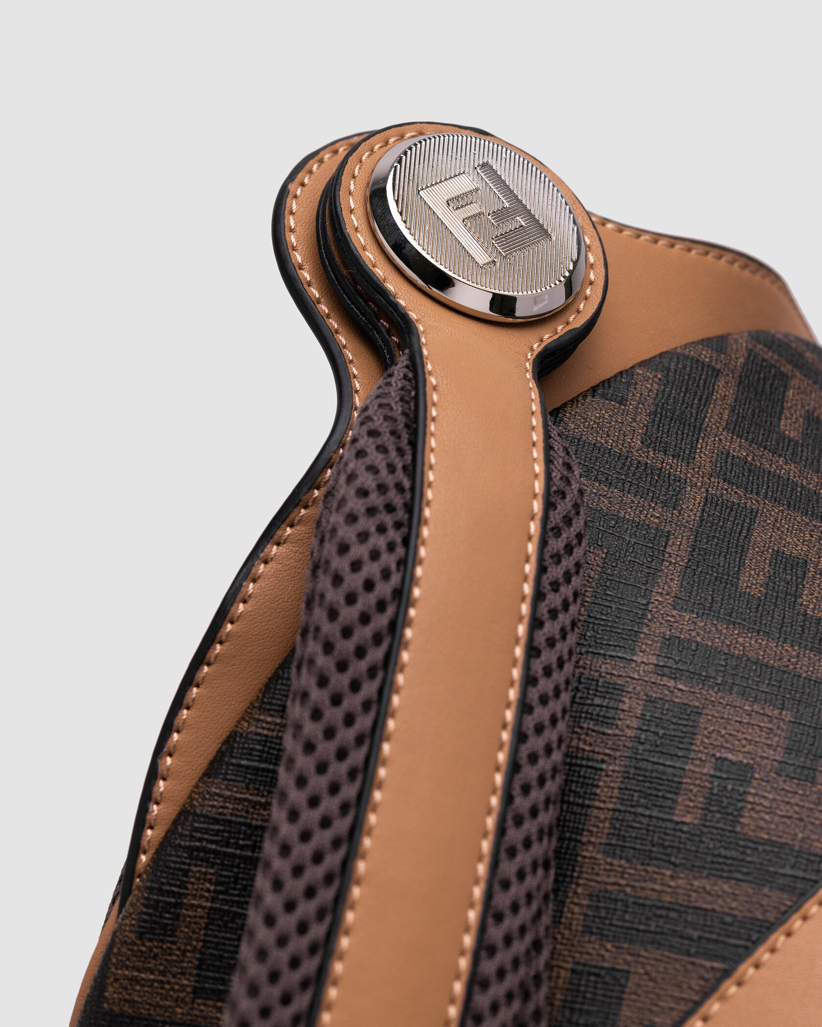 Fendi Chiodo Small Fendi Diagonal Brown FF Canvas Backpack - 7