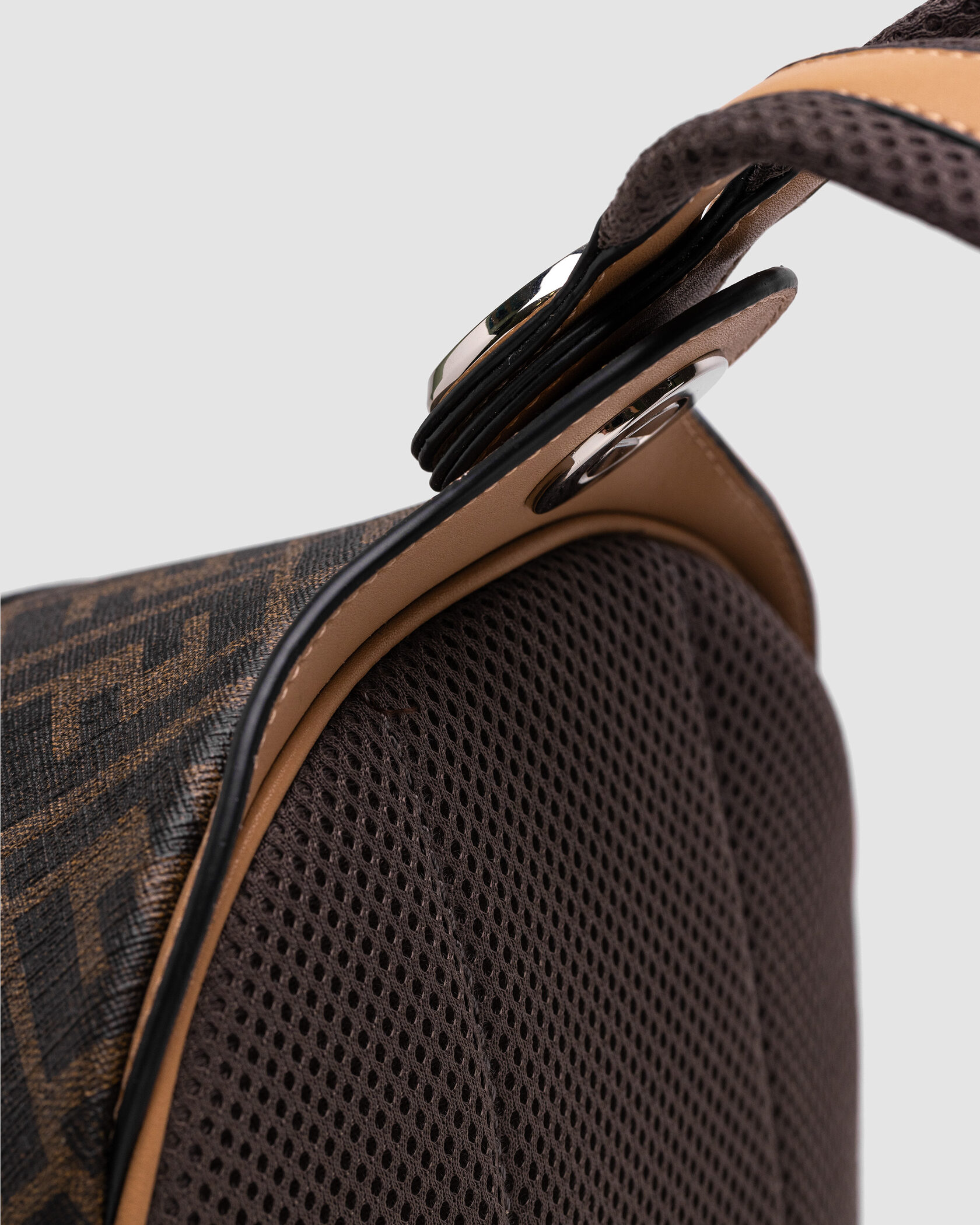 Fendi Chiodo Small Fendi Diagonal Brown FF Canvas Backpack - 8