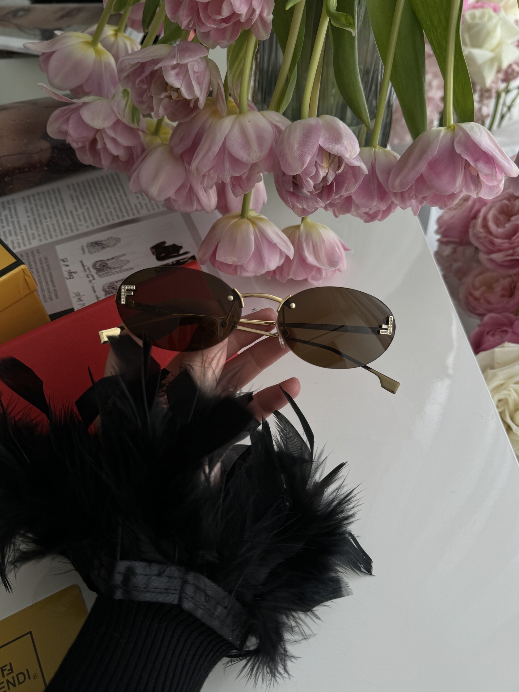 Fendi FE4075US 6LB/IC Brown/Gold - 12