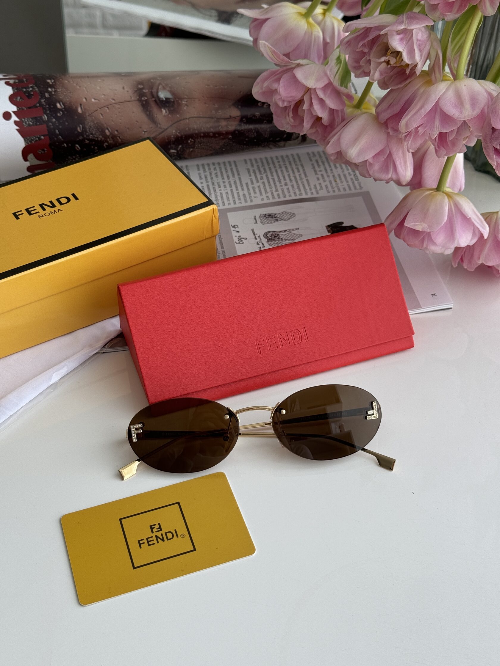 Fendi FE4075US 6LB/IC Brown/Gold - 2