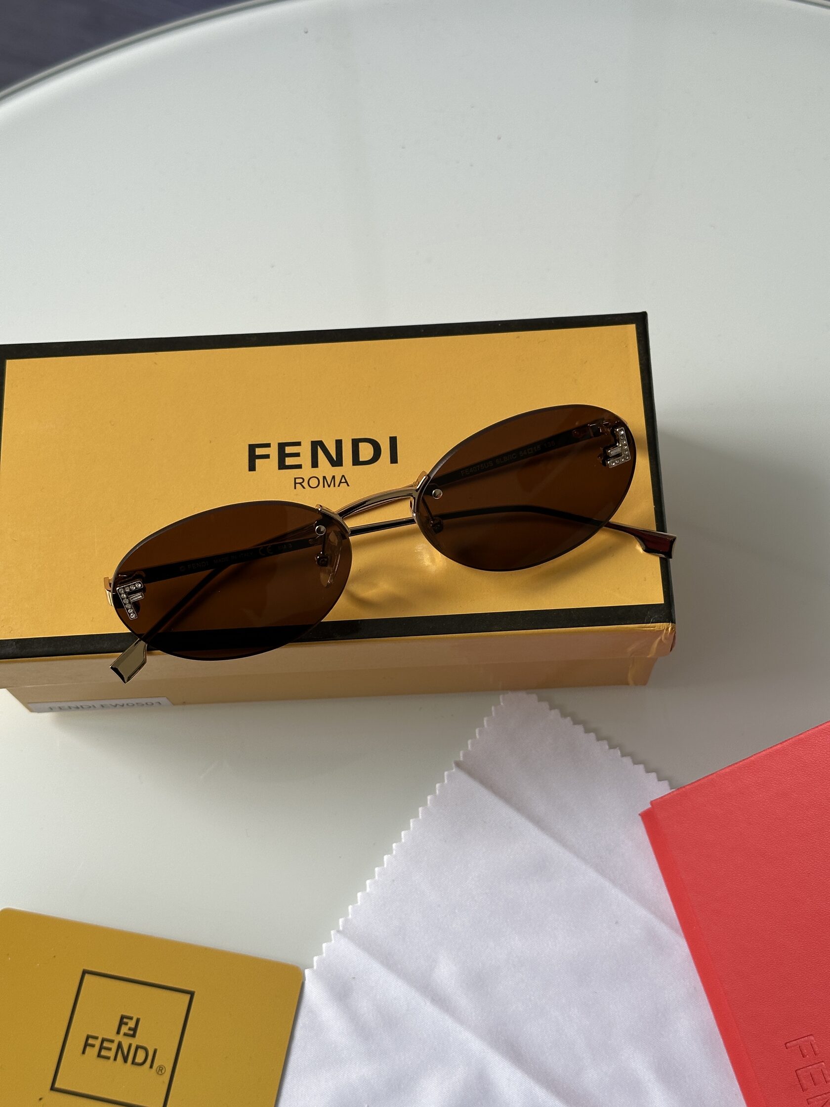 Fendi FE4075US 6LB/IC Brown/Gold - 4