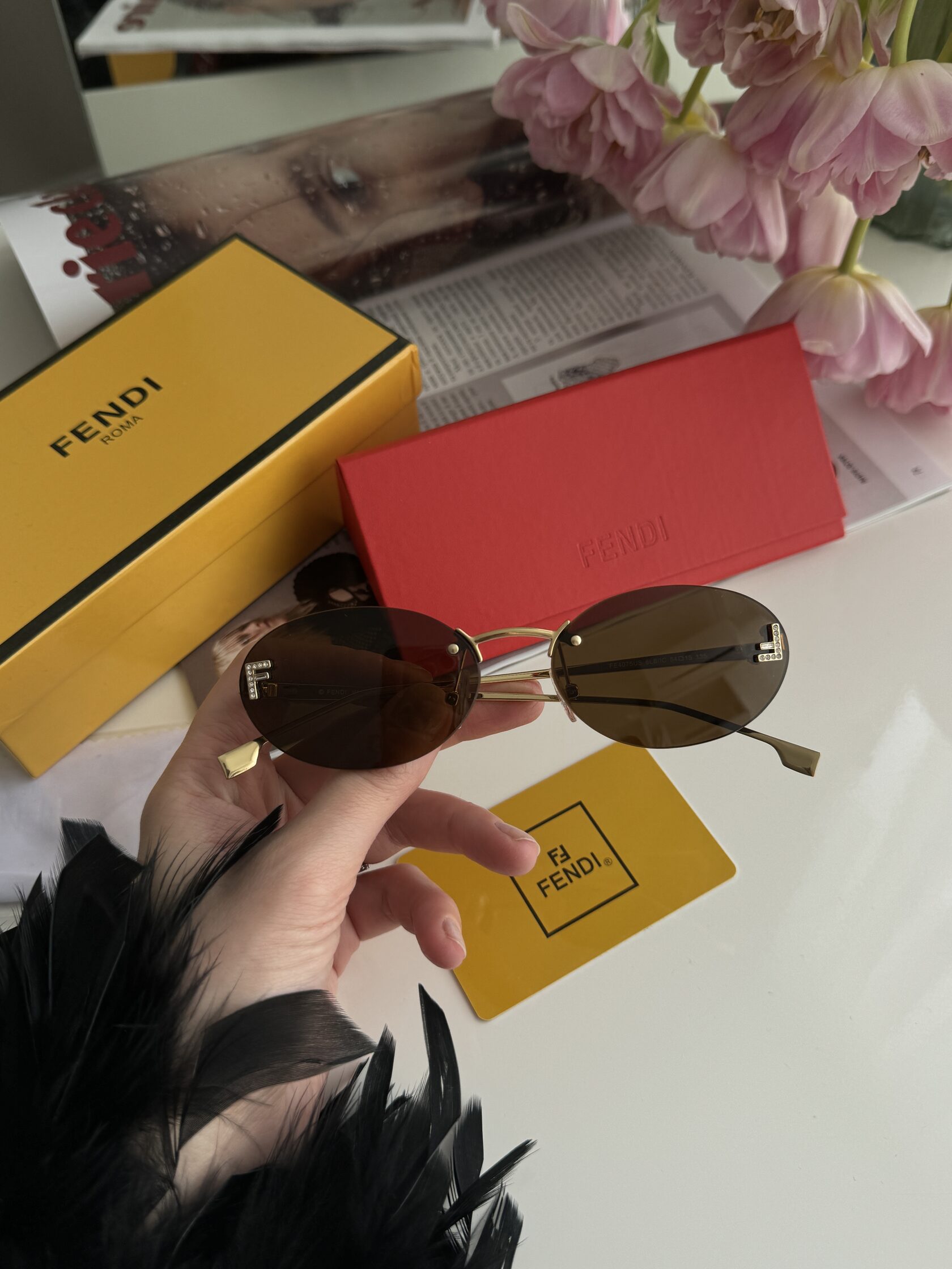 Fendi FE4075US 6LB/IC Brown/Gold - 6