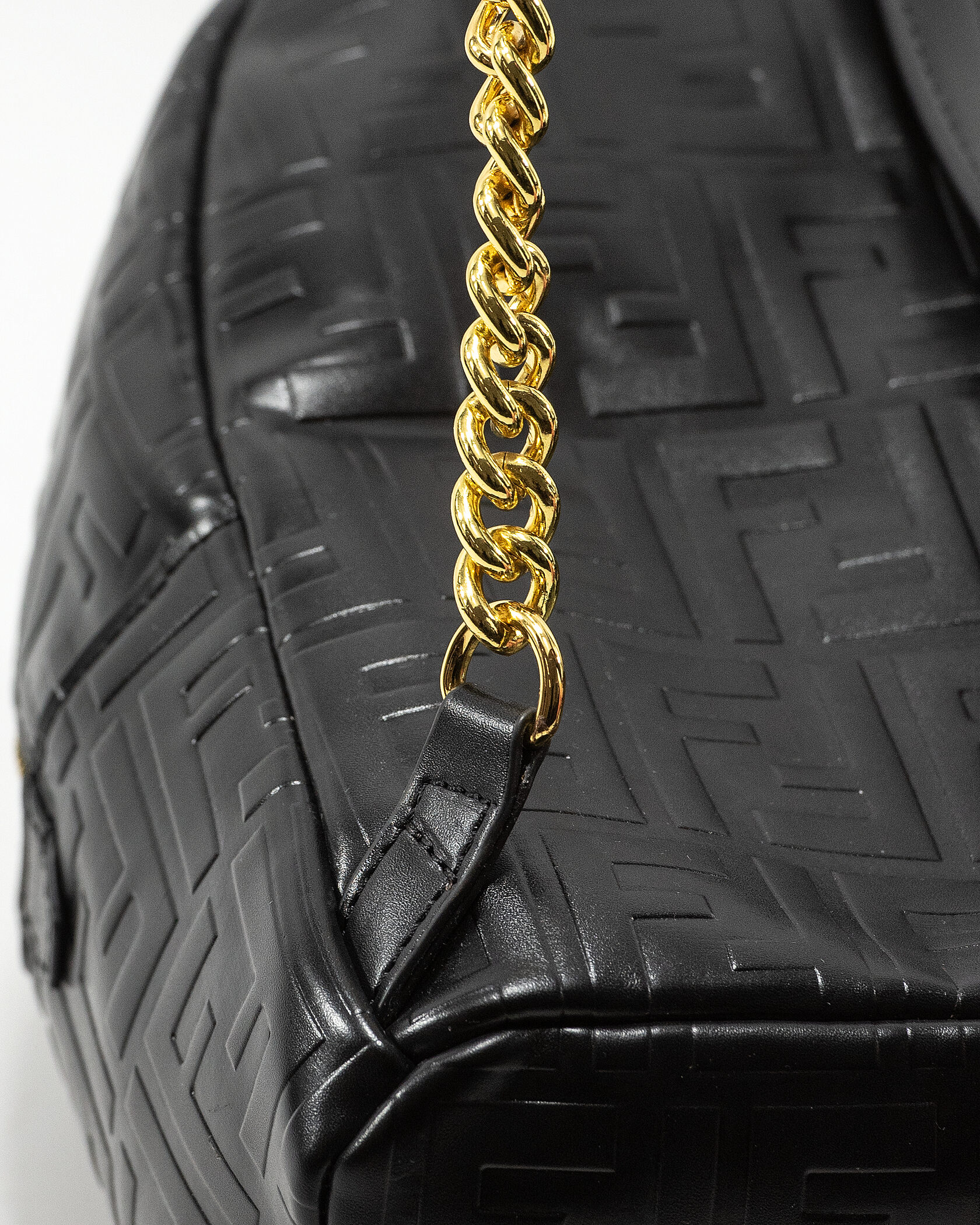 Fendi Mini Backpack in black embossed FF leather - 11