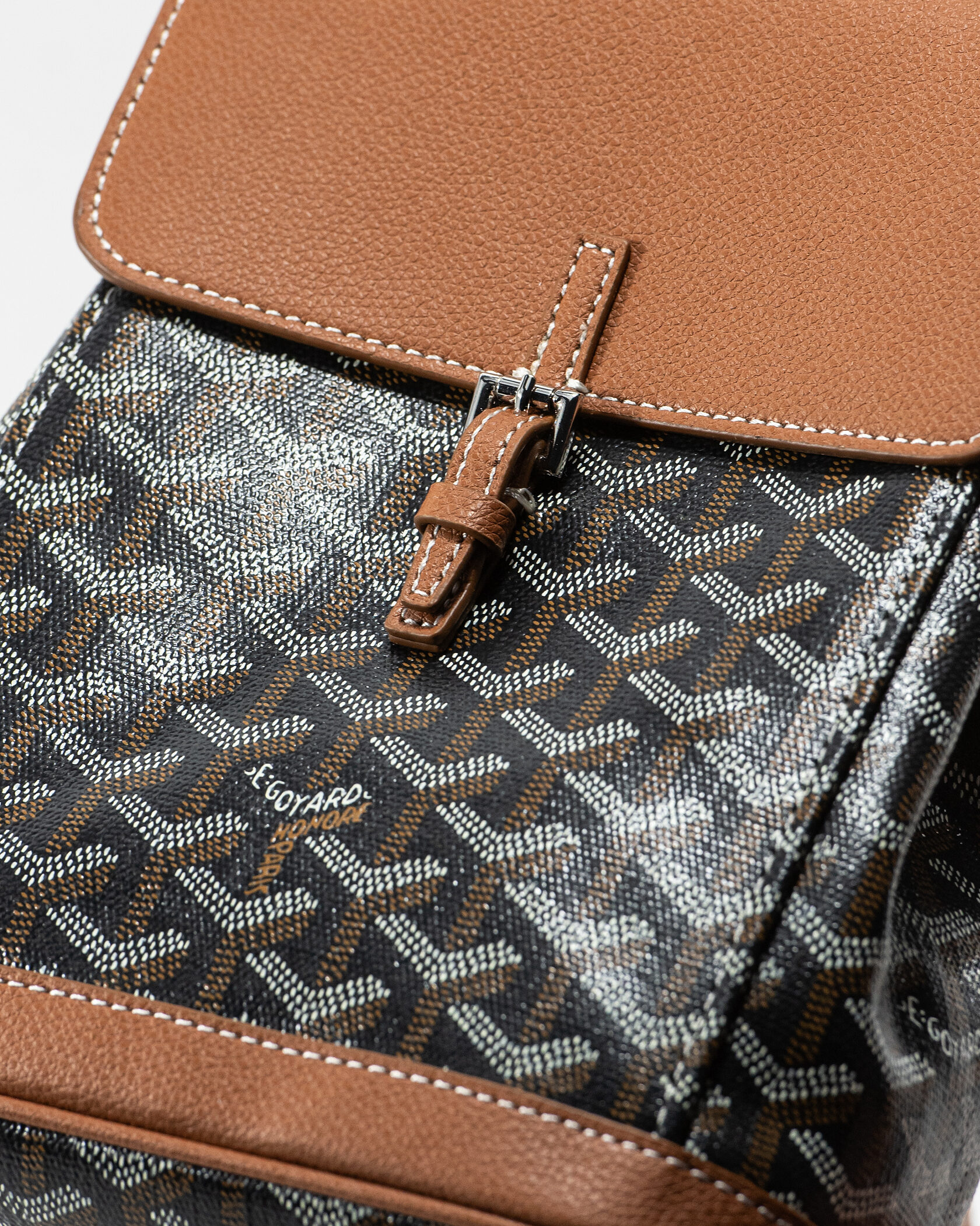 Goyard Saigon Mini Backpack in Black/Tan - 10