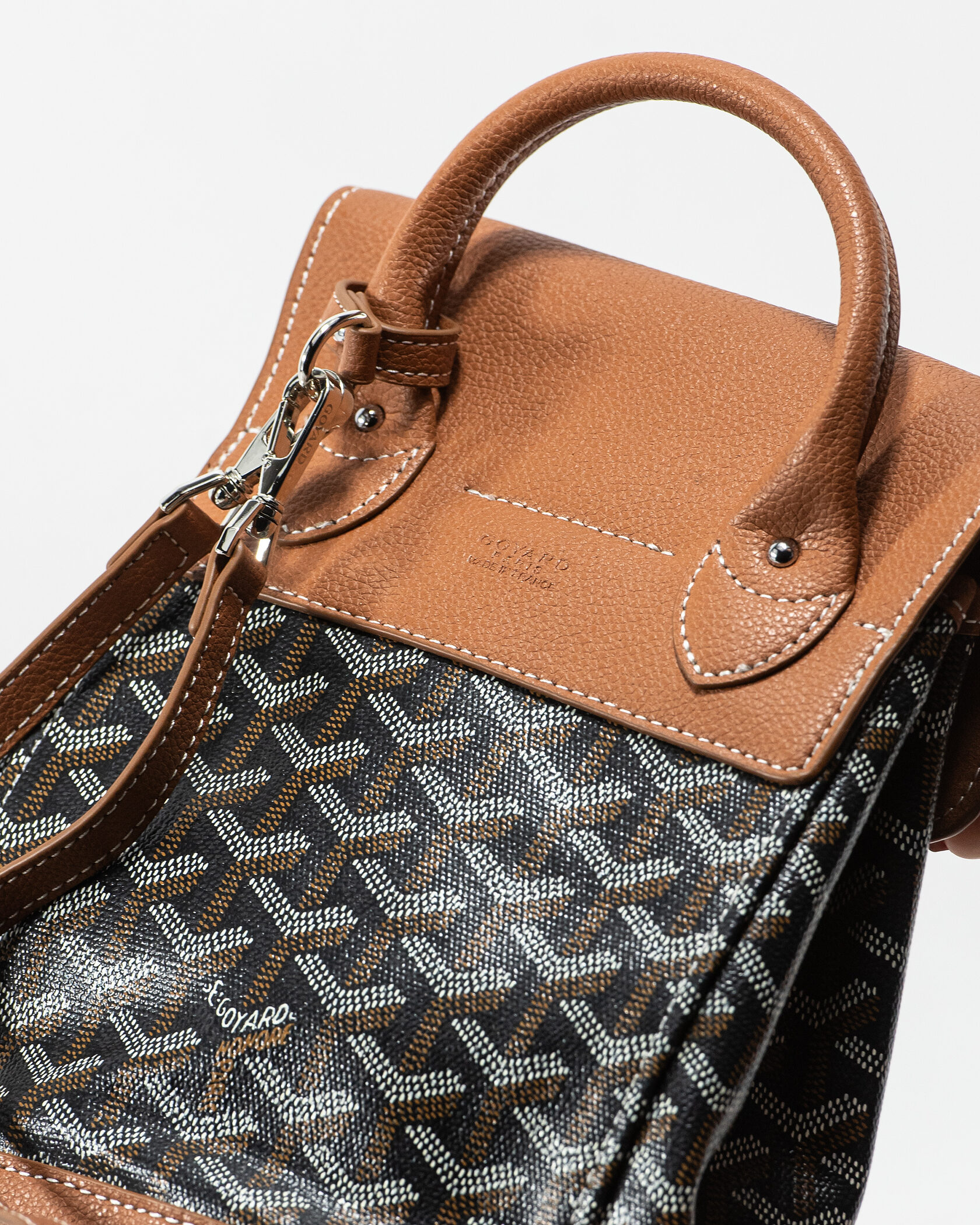 Goyard Saigon Mini Backpack in Black/Tan - 11