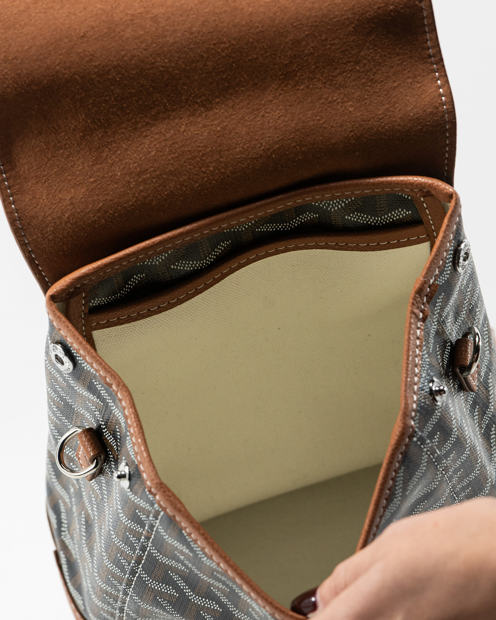 Goyard Saigon Mini Backpack in Black/Tan - 15