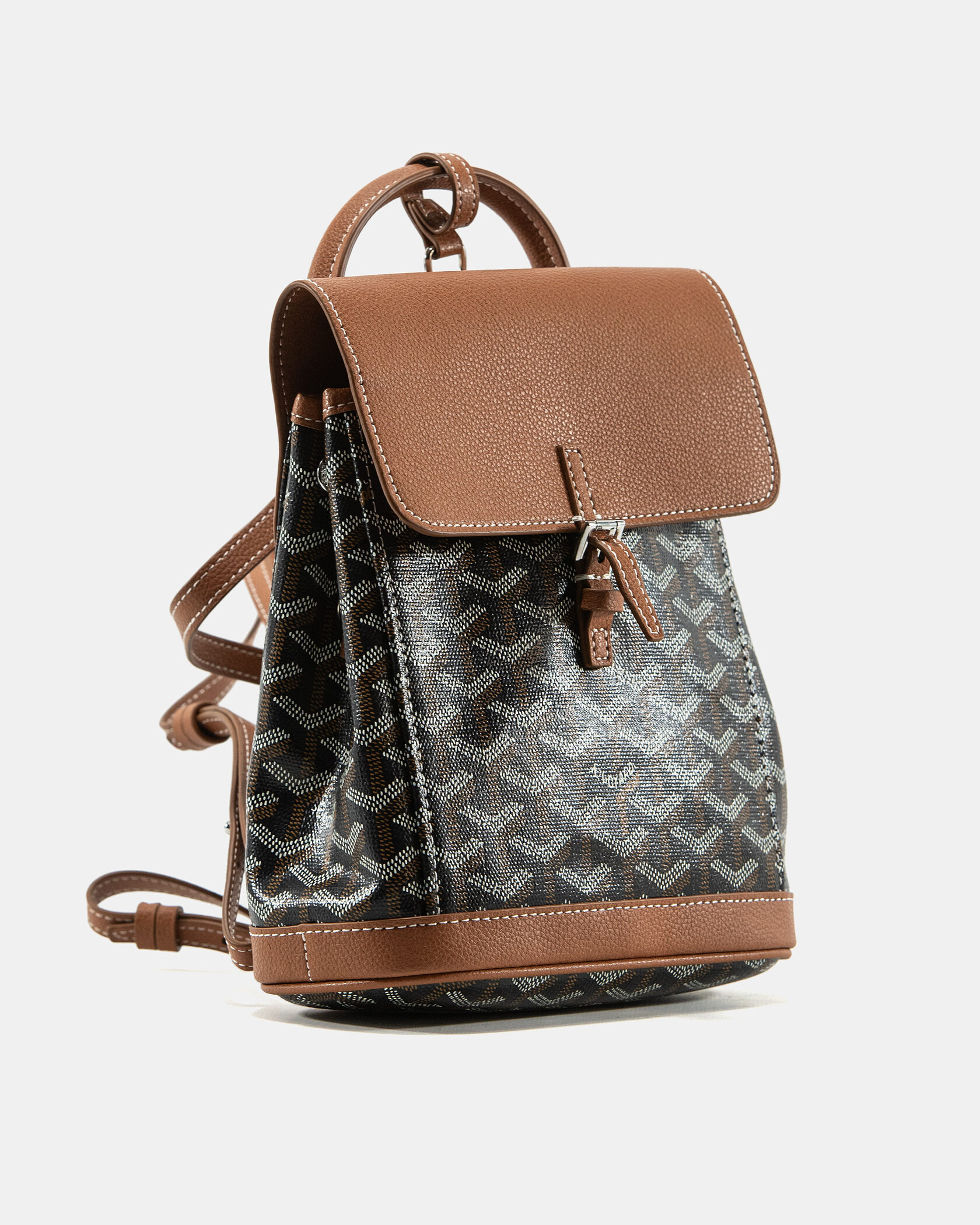 Goyard Saigon Mini Backpack in Black/Tan - 9