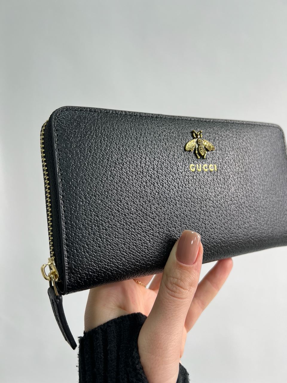 Gucci Animalier Leather Zip Around Wallet Black - 8