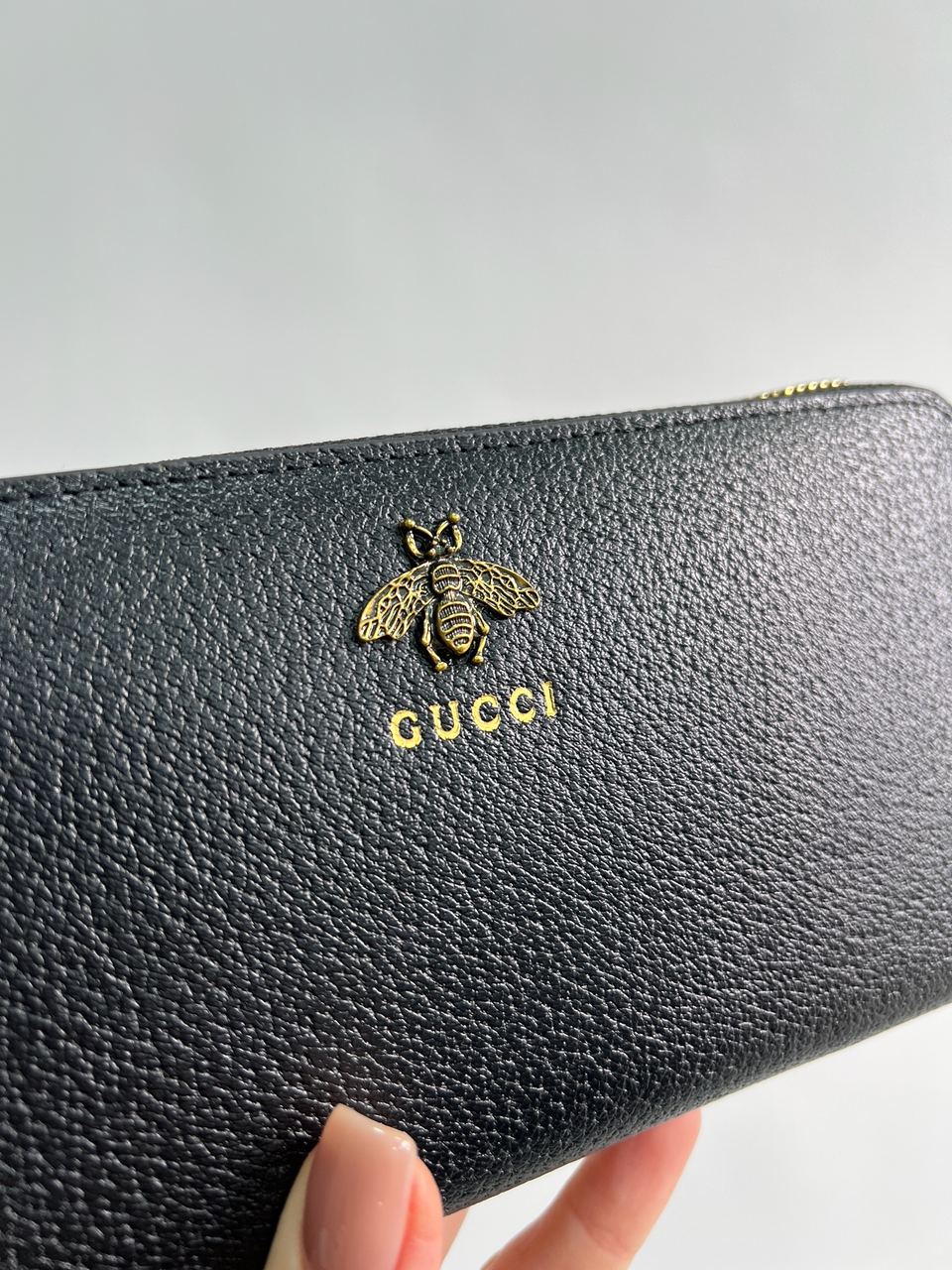 Gucci Animalier Leather Zip Around Wallet Black - 9