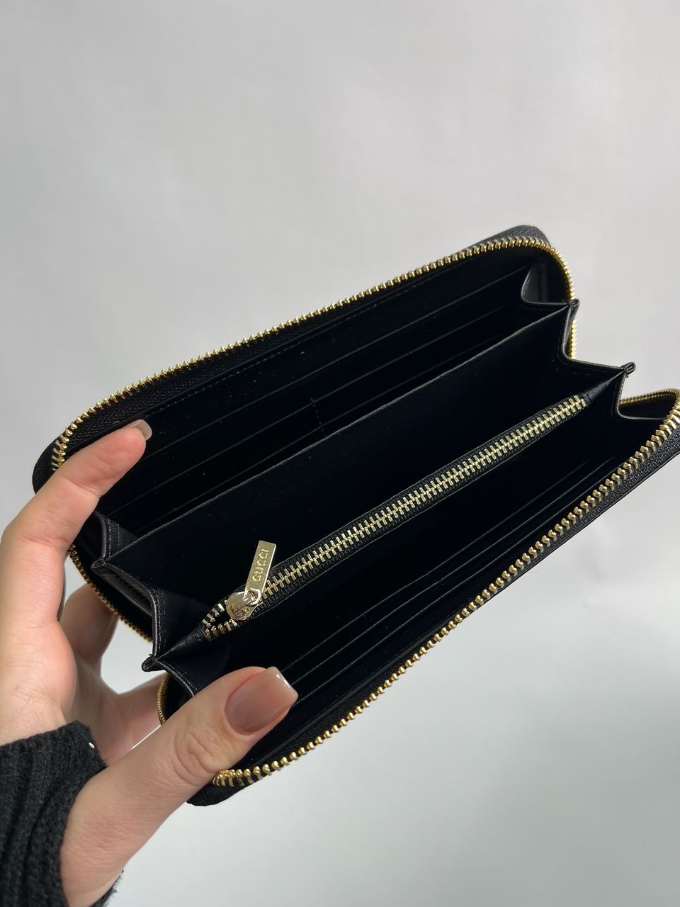 Gucci Black Guccissima Zip-Around Wallet - 15